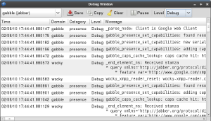 Empathy's debug window